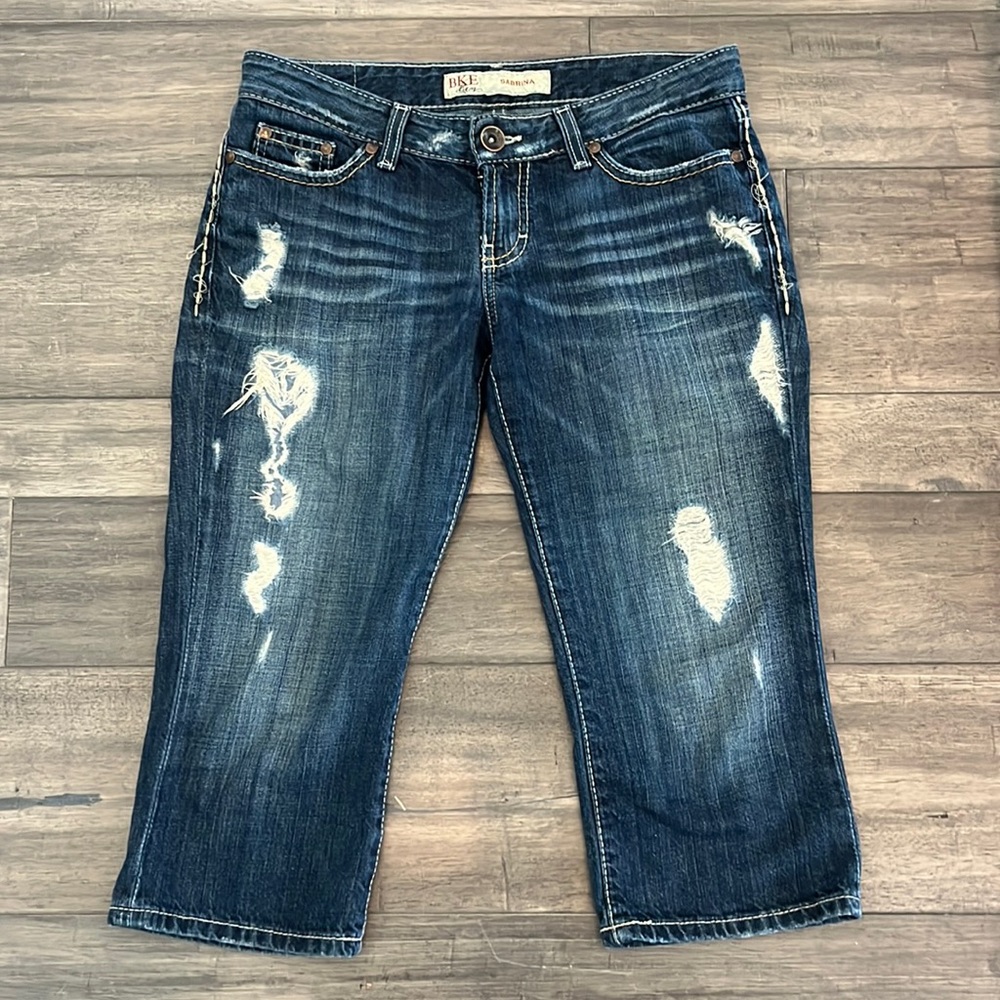 BKE Denim Sabrina Capri‎ Jeans Womens Size 27 Distressed